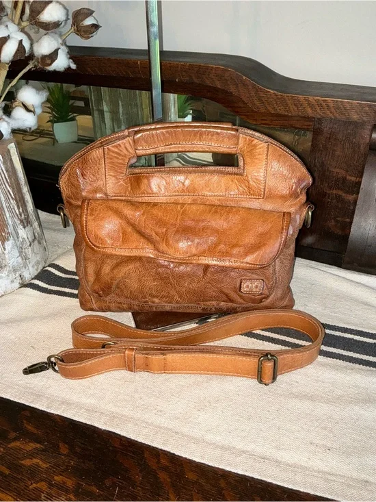 Bed Stu Leather Greenway Handbag Crossbody Bag Tan Rustic MSRP $265