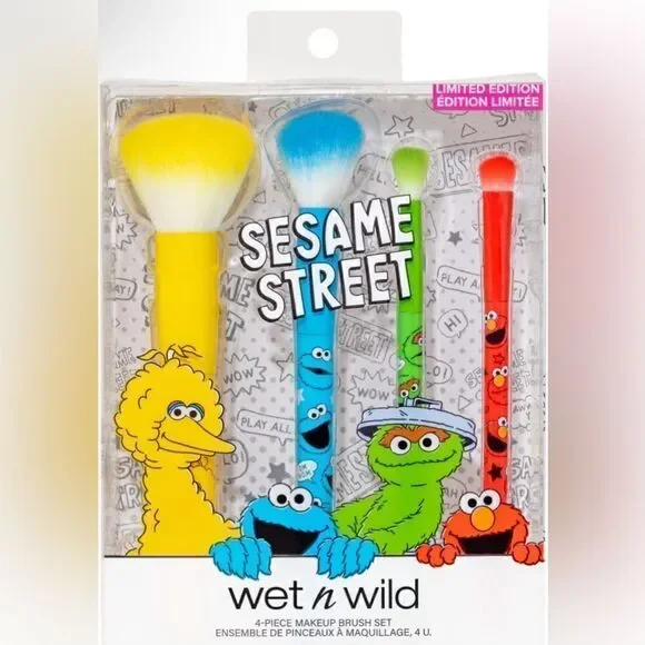 Playful Beauty: NWT Wet n Wild x Sesame Street 4-Piece Makeup Brush Set