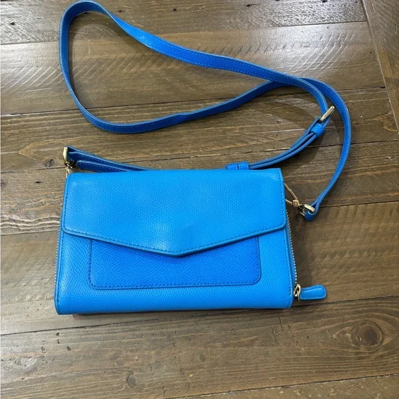 Vera Bradley Vibrant Blue Leather Crossbody Bag
