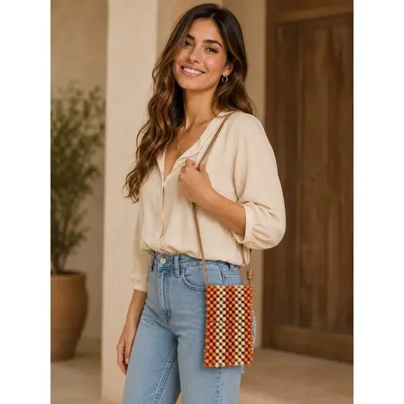 Universal Thread Beaded Crossbody Purse Bag Multicolored Beach Boho Travel