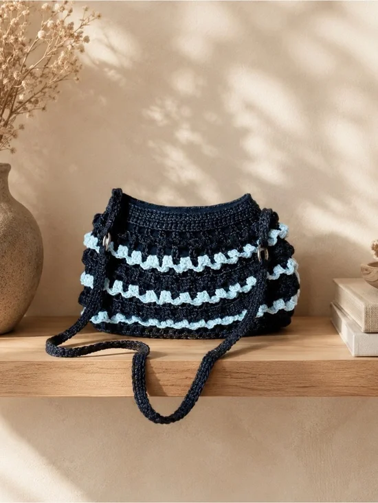 Y2K Crochet Purse Possibly Handmade of Recycled Materials