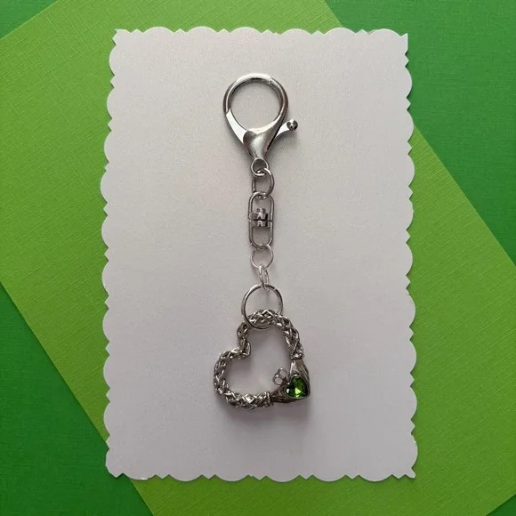 Vintage Silver Irish Celtic Claddagh Pendant‎ Purse Bag Charm Keychain Accessory