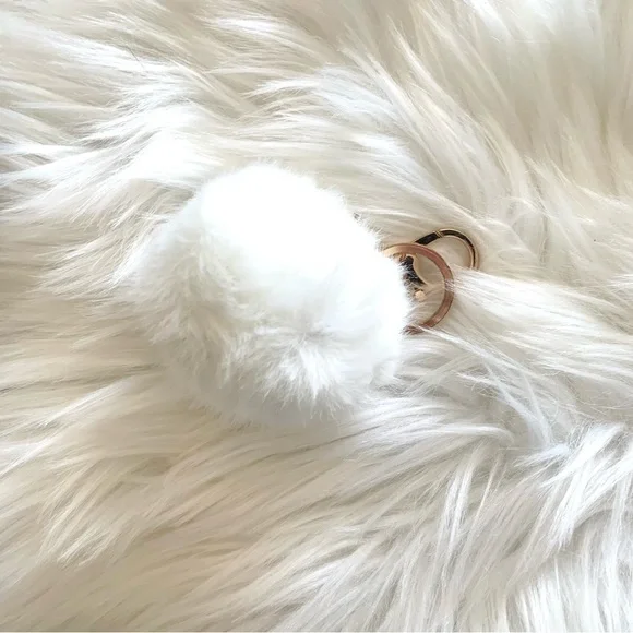 NWOT White Poof Key Chain
