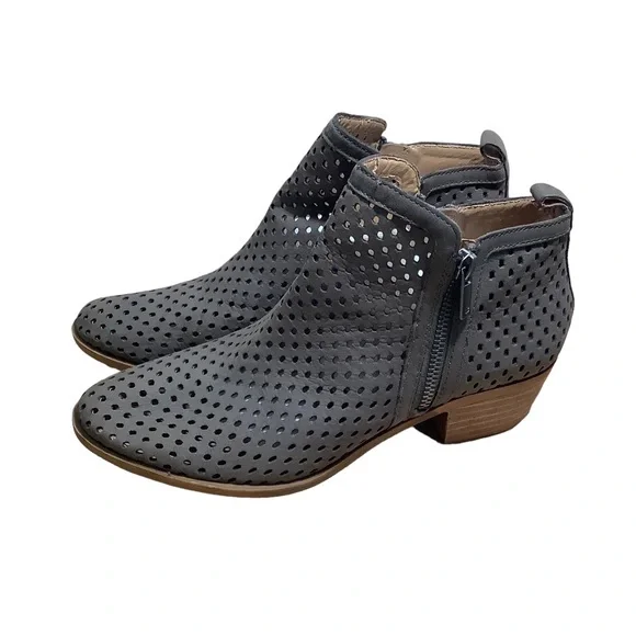 Lucky Brand Basel 3 Perforated Ankle Booties in Sesame
