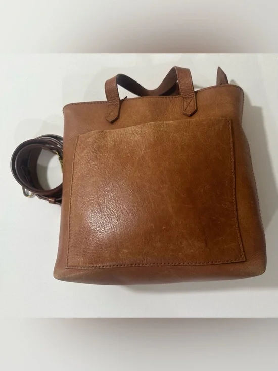 Madewell Medium Transport Tote Crossbody Bag English Saddle Leather