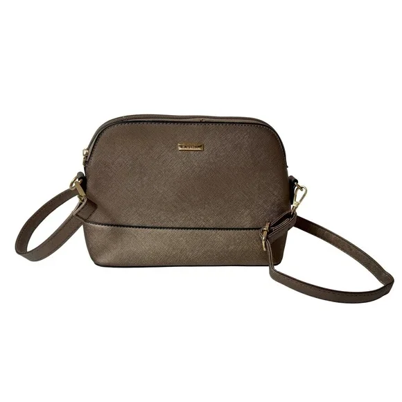 Elim and Paul Dome Crossbody Bag‎ Metallic Bronze Dome Satchel Adjustable Strap