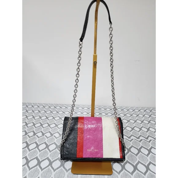 Balenciaga Bazar Chain Crossbody Bag Multicolored