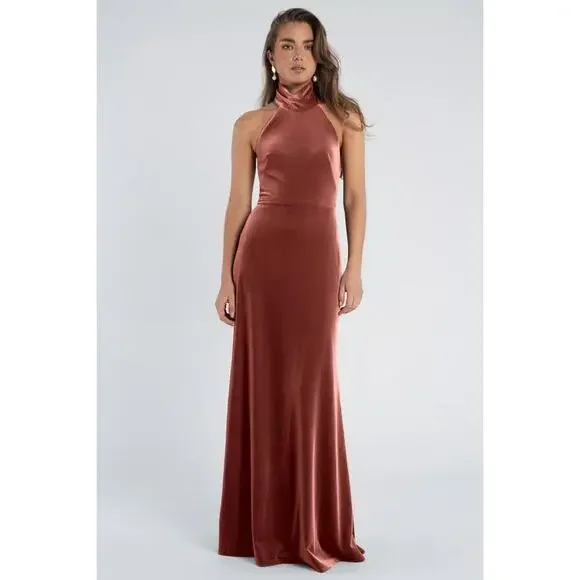 New Jenny Yoo Lennox Velvet Dress English Rose Size 20 Plus Size Bridesmaid Gown