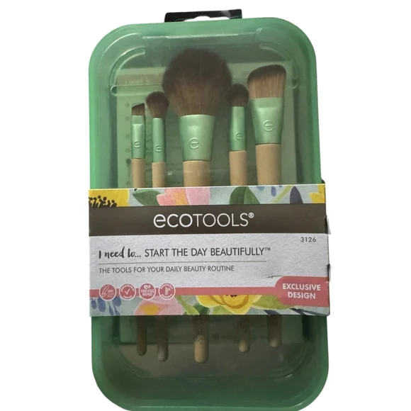 New EcoTools Makeup Brush Set - 5 brushes, Start the Day Beautiful