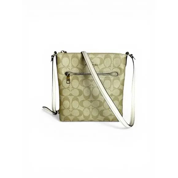 Coach Mini Rowan Crossbody Bag Signature Canvas Khaki Chalk C2498