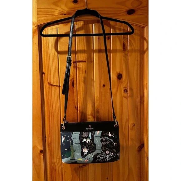 Spartina 449 New York City Map Crossbody Bag NYC Zip