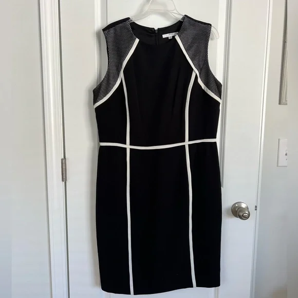 Studio One New York Black & White Dress Sz 16 Like New