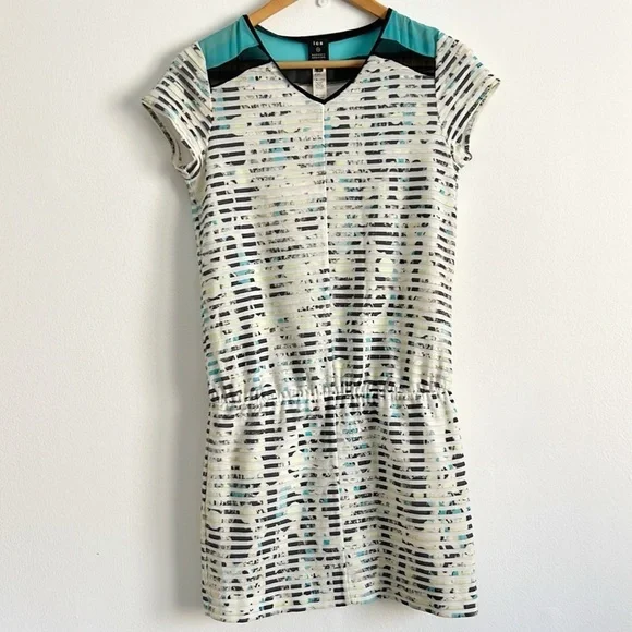 Barney’s New York Mini Dress Short Sleeve Striped Mesh
