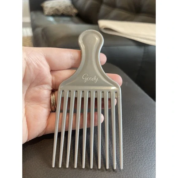 Vtg 90s‎ Goody Plastic Textured Hair Pick Comb Lift Pre Owned Gray Travel Women