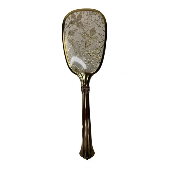 Vintage Petit Point Nylon Vanity Hair Brush With Filigree Handle