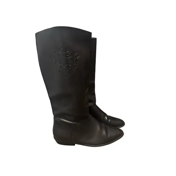 Westies‎ Black Genuine Leather Knee High Boots, 9M