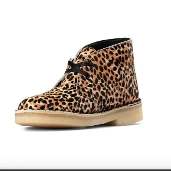 Leather Pony Hair ankle boots Cheetah print