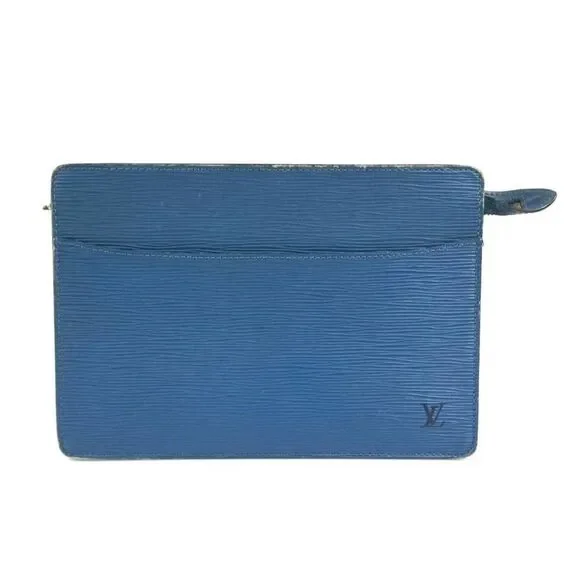 Louis Vuitton Bag Clutch EPI Blue M52525 SR0997 Authentic