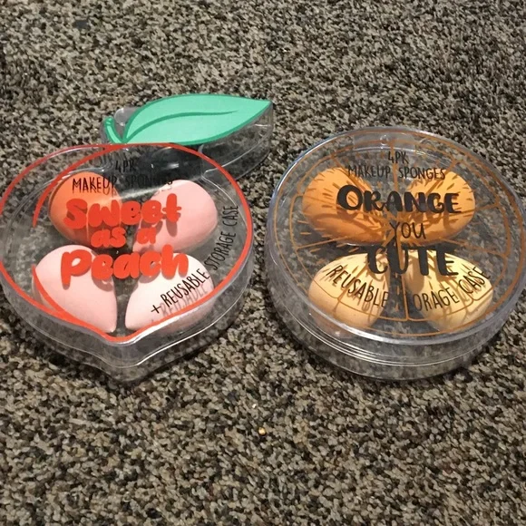 Makeup Sponge Set in Peach and Orange
