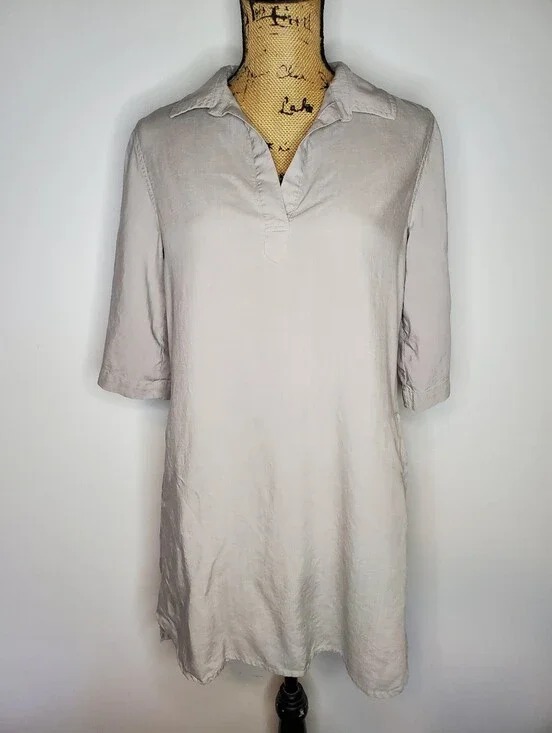 Cloth & Stone Light Grey Mini Shirt Dress Size S