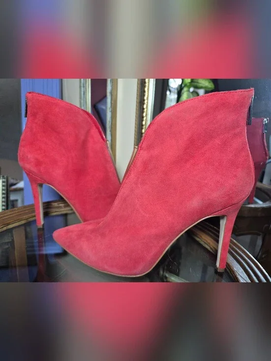 Jessica Simpson Piercie Red Suede Bootie - Size 9