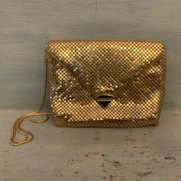Vintage Gold Mesh Crossbody Bag Purse New without Tag‎