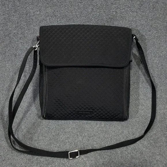 Vera Bradley Iconic Baby Organizer Crossbody Bag Purse Black Quilted Mesh Pocket