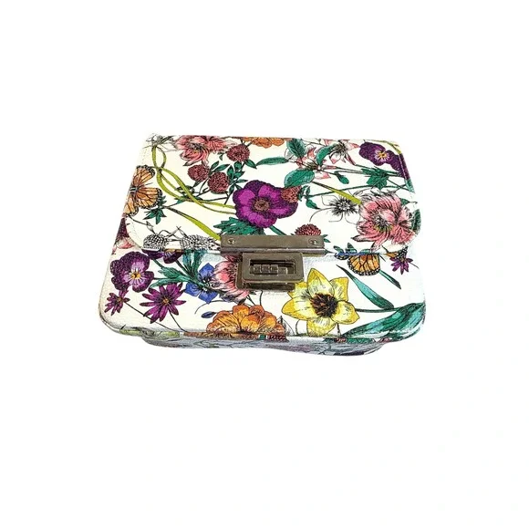 ILEA Floral Print Mini Bag Top Handle Crossbody Purse Designer Style