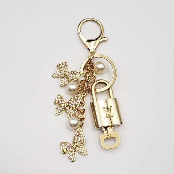 Authentic Louis Vuitton Gold Padlock 🔑 Unbranded Keychain Bag Charm LV