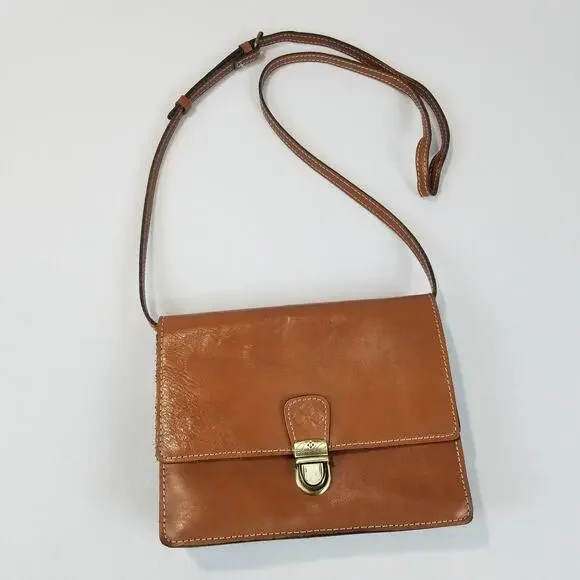 Patricia Nash Crossbody Bag Womens Small Brown Leather Organizer Wallet Pocket