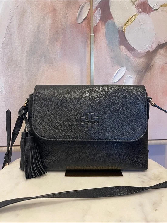 Tory Burch Thea Flap Crossbody Bag in Black