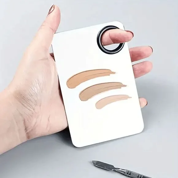 Stainless Steel Beauty Makeup Mixing Palette With Spatula