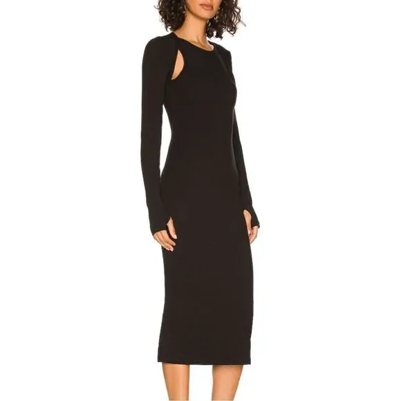Lovers and Friends Alodie Bodycon Shoulder Cut Out Midi Dress NWT Flawed