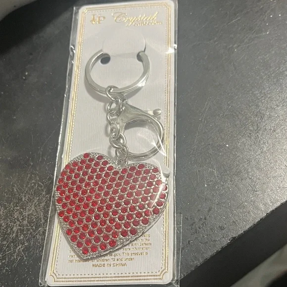 Red Crystal Heart Keychain