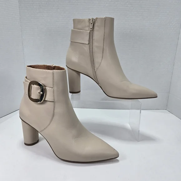 Marian Made In Spain Luxurious Soft Leather Beige Ankle Boots Size EU 37 US 6