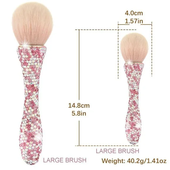 NWT Sparkling Crystal Rhinestone Bling Pink Stocking Stuffers Makeup Bru…