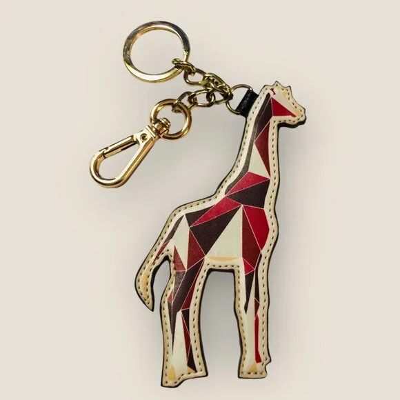 Angela Roi Aisha Giraffe Shaped Keychain With Gold-Tone Clip