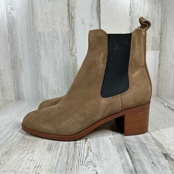 Steve Madden Ankle Boots Women's 10 Rhiannon Chelsea Brown Suede Block Heel