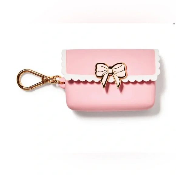 Pink Bow Hand Sanitizer Holder Bath & Body works‎ Scallop Bow Snap Case BBW