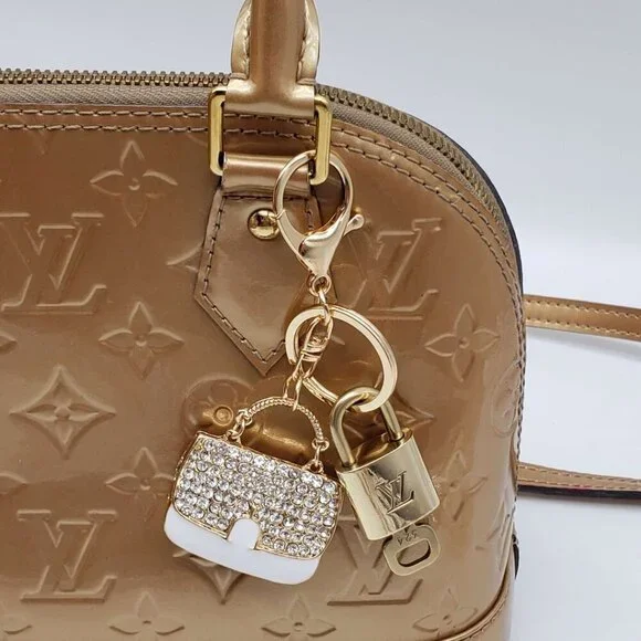 Authentic Louis Vuitton Padlock & Key Gold ✨Unbranded Bag Charm Keychain
