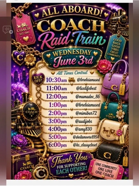 Coach Raid Train Wednesday June 3rd