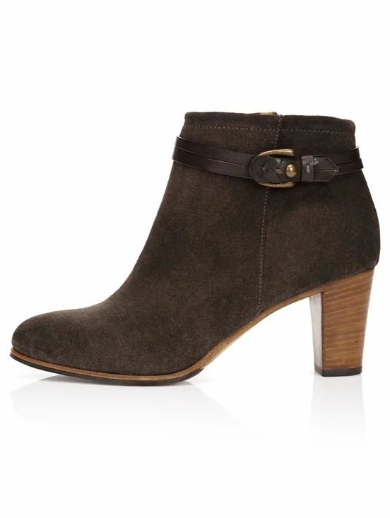 💵 $475 ALBERTO FERMANI Ginosa Suede ANKLE BOOTS – Size 38 Brown Suede Booties