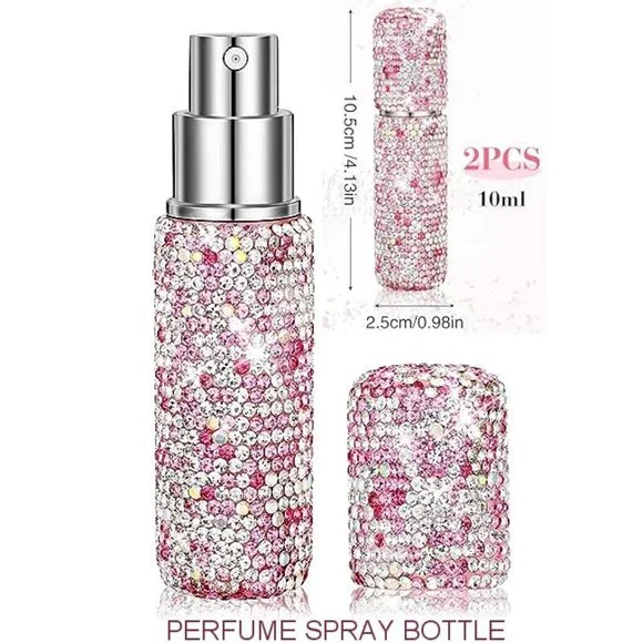 NWT Sparkling Crystal Rhinestone Bling Pink Stocking Stuffers Makeup Bru…