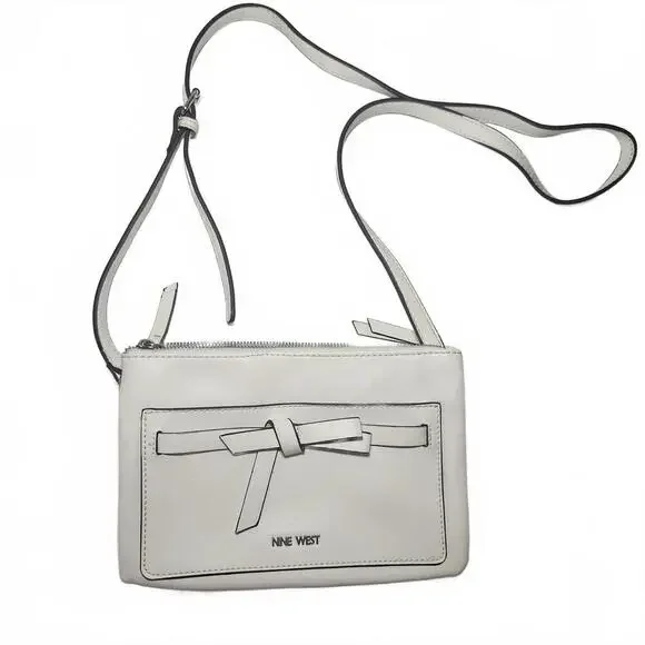 Nine West Womens Crossbody Bag White Classic