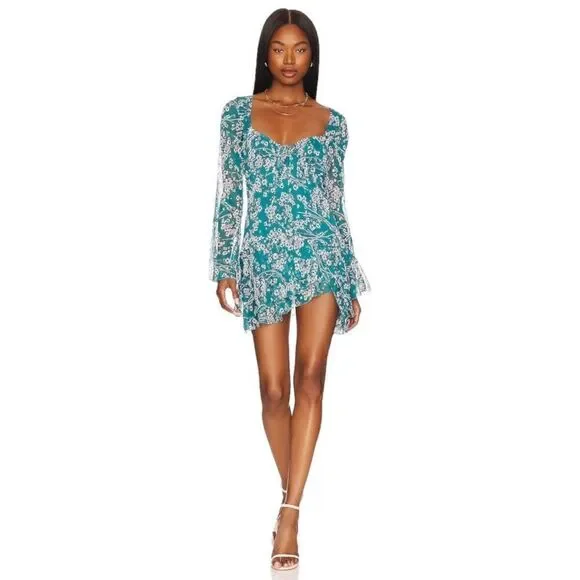 House of‎ Harlow 1960 x REVOLVE Vaida Mini Dress in Teal Floral Multi