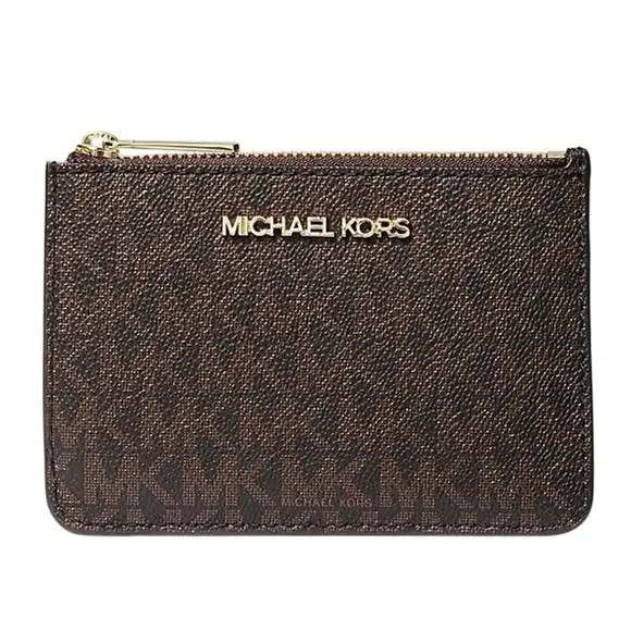 MICHAEL KORS Jet Set Travel Small Signature Logo Coin Purse New w/ Tag MSRP $188