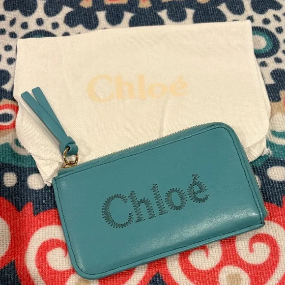Chloé Sense Leather Zip Card Case EUC
