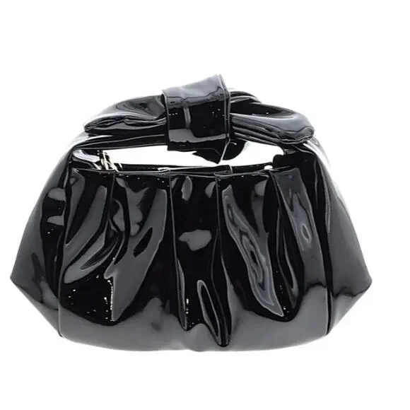 Anthropologie 2023 Black Patent Bow Purse NWT