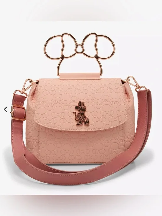 Loungefly Disney Minnie Mouse Embossed Blush Crossbody Bag 🆕🆕🆕