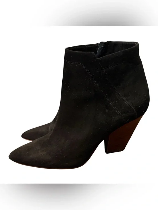 SAKS FIFTH AVENUE Black Suede Ankle Boots